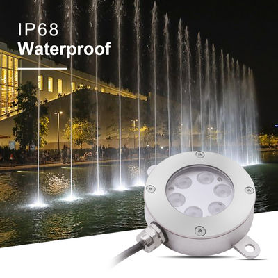 DMX512 Controllabile luce di fontana a LED DC24V 12W 3000K acciaio inossidabile IP68 per paesaggio subacqueo
