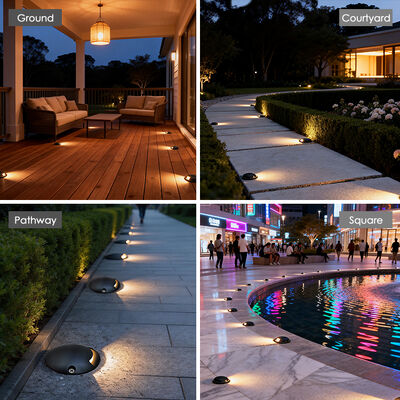 Luce sotterranea a LED da 1W con grado di protezione IP65 per esterni, per gradini e vialetti, luci a incasso da 12V per uso stradale