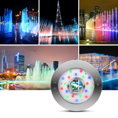 Lampade di fontana a LED Materiale in acciaio inossidabile RGBW 4in1 Illuminazione subacquea per paesaggi all'aperto