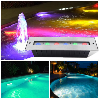 LED Underwater Linear Light IP68 DC24V 6W 12W Rectangle intagliato 328MM Lunghezza con vetro temperato 8MM