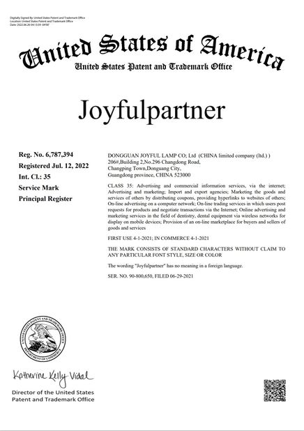 Porcellana Joyful Lamp Company Limited Certificazioni